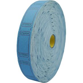 DNB 8000 Pcs Raffle Tickets - 4 Color Set of 2000 Pcs 2 x 1 Inch Single Roll Consecutively Numbered Blank Tickets - Blue/Yellow/Red/Green
