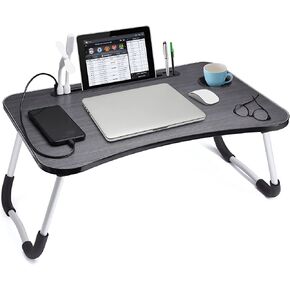 Slendor Laptop Desk Foldable Bed Table Folding Breakfast Tray Portable Lap Standing Desk Notebook Stand Reading Holder for Bed/Couch/Sofa/Floor