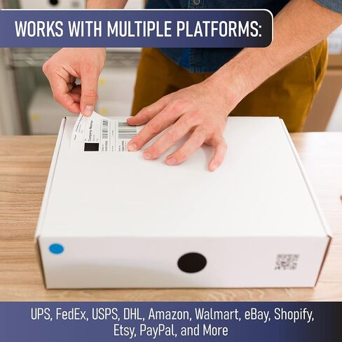 ملصقات شحن منتجات Dasher متوافقة مع Dymo LabelWriter 4XL 1744907 4x6 ملصقات بريدية حرارية، مقاومة للماء والشحوم، لاصق قوي للغاية، مثقوب، خالية من البيسفينول أ، 220 ملصق/لفة (4 عبوات) in Kuwait