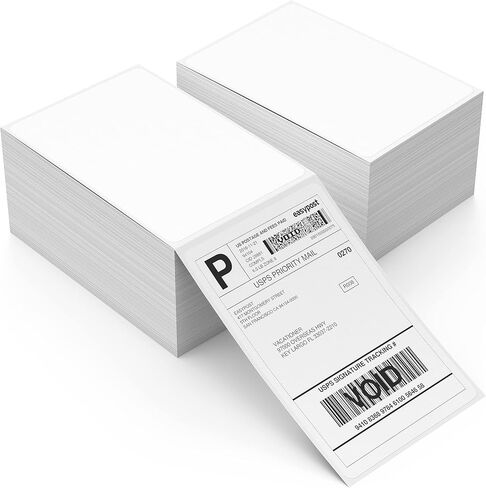 ملصقات شحن منتجات Dasher متوافقة مع Dymo LabelWriter 4XL 1744907 4x6 ملصقات بريدية حرارية، مقاومة للماء والشحوم، لاصق قوي للغاية، مثقوب، خالية من البيسفينول أ، 220 ملصق/لفة (4 عبوات) in Kuwait