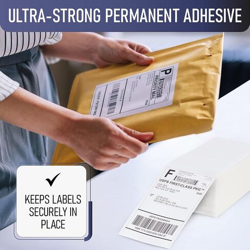 ملصقات شحن منتجات Dasher متوافقة مع Dymo LabelWriter 4XL 1744907 4x6 ملصقات بريدية حرارية، مقاومة للماء والشحوم، لاصق قوي للغاية، مثقوب، خالية من البيسفينول أ، 220 ملصق/لفة (4 عبوات) in Kuwait