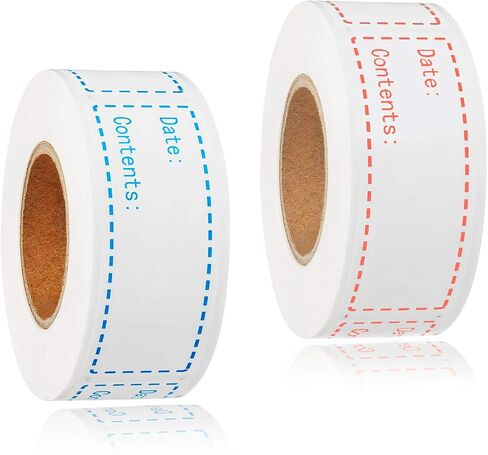 300pcs Removable Freezer Labels, Yoget 1 x 3 Inch Food Storage Stickers, Refrigerator Freezer Paper Label Easy Clean Leaves No Residue, 2 Color Food Labels Roll in Saudi Arabia
