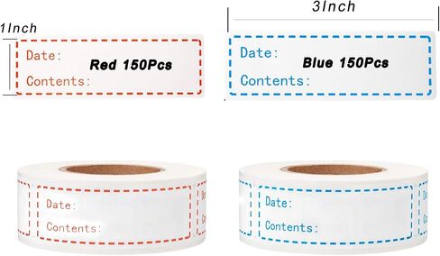 300pcs Removable Freezer Labels, Yoget 1 x 3 Inch Food Storage Stickers, Refrigerator Freezer Paper Label Easy Clean Leaves No Residue, 2 Color Food Labels Roll in Saudi Arabia
