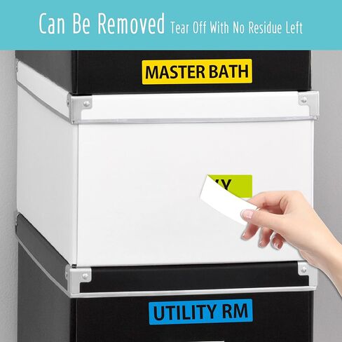 640 Pcs Removable Home Moving Labels 15 Pre-Printed Color-Coded Plus 1 Customizable Blank (Each Measures 4" x 1") in Kuwait
