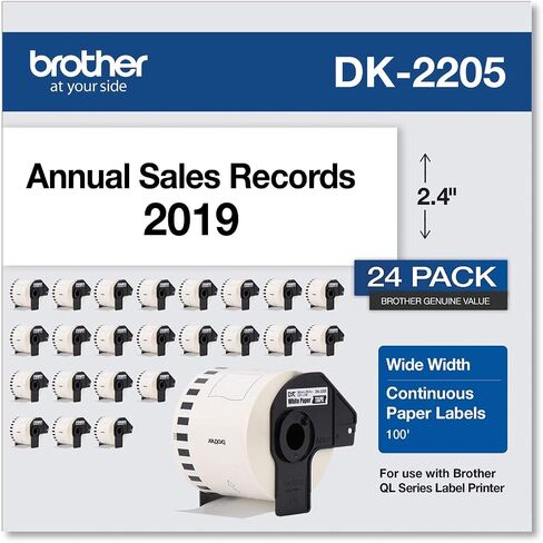 Brother Genuine, DK-2205 Continuous Paper Label Roll, Cut-to-Length Label, 2.4" x 100 Feet, (1) Roll Per Box in Saudi Arabia