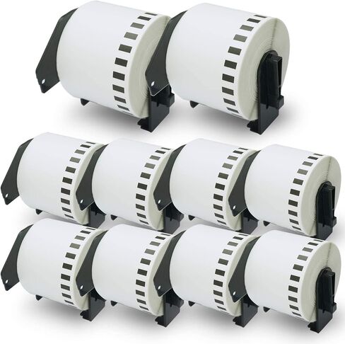 BETCKEY - Compatible Continuous Labels Replacement for Brother DK-2205 (2.4 in x 100 ft), Use with Brother QL Label Printers [10 Rolls] in Kuwait