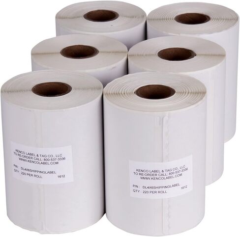 4 بوصات × 6 بوصات متوافقة مع ملصقات الشحن البريدية Dymo® 4XL، متوافقة مع Dymo 1744907 (لفة واحدة - 220 ملصقًا لكل لفة) (6 عبوات) in Saudi Arabia