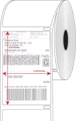 4 بوصات × 6 بوصات متوافقة مع ملصقات الشحن البريدية Dymo® 4XL، متوافقة مع Dymo 1744907 (لفة واحدة - 220 ملصقًا لكل لفة) (6 عبوات) in Saudi Arabia