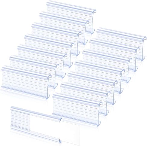 30Pcs Plastic Wire Shelf Label Holder,Wire Rack Holders with 30Pcs Label Paper Inserts Compatible with Metro and Nexel 1-1/4" Shelves,Label Area 3.15in Lx1.18in H in Kuwait