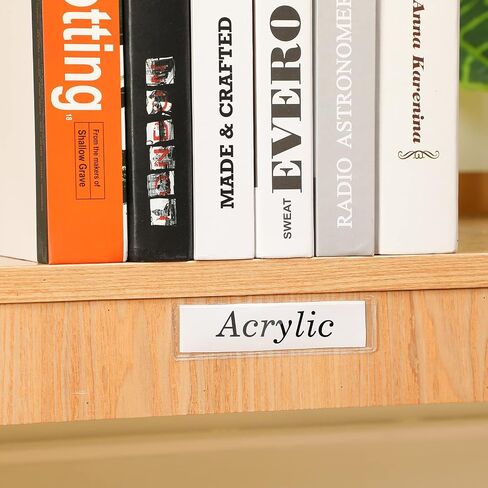 50 Pack Label Holders Adhesive Label Pockets 1.2 x 4.3 Inch Plastic Clear Tag Index Card Holders Name Tags Pockets for Drawers, Shelves, Storage Bins Mailbox Library Classroom in Saudi Arabia