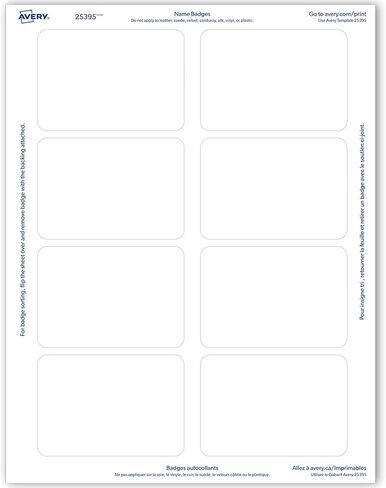 Avery Flexible Name Tag Stickers, White Rectangle Labels, 400 Removable Name Badges, 2-1/3" x 3-3/8" (5395) in Kuwait