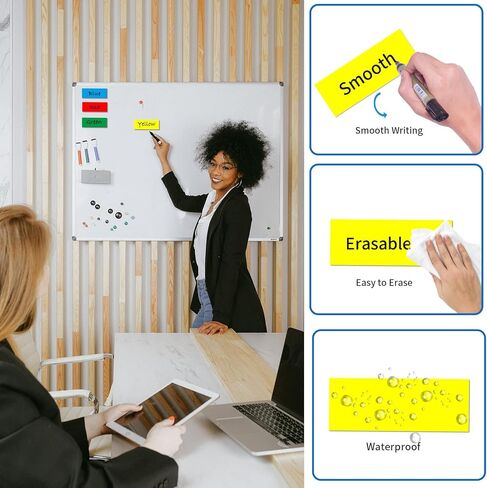 ملصقات مغناطيسية قابلة للمسح الجاف للسبورة البيضاء من نايسيداس - ملصقات متعددة الاستخدامات قابلة لاعادة الاستخدام لخزائن الطلاب والثلاجات والمنزل والمكتب والفصول الدراسية (3.2 × 1.2 انش) in Kuwait