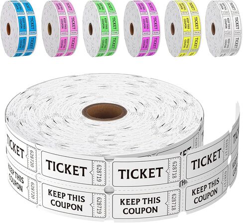 تذاكر LKXSPLABE Fluorescent Raffle، تذاكر Double Roll 2000، تذاكر بيضاء 50/50 للأحداث، والدخول، ومكافأة الدرجة، وجمع التبرعات والجوائز in Kuwait