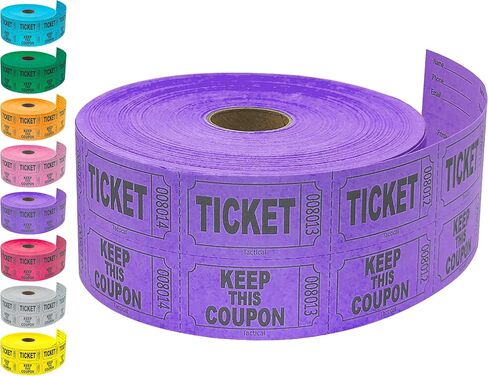 Tacticai 1000 Purple Raffle Tickets, Double Roll, Ticket for Events, Entry, Class Reward, Fundraiser & Prizes in Saudi Arabia