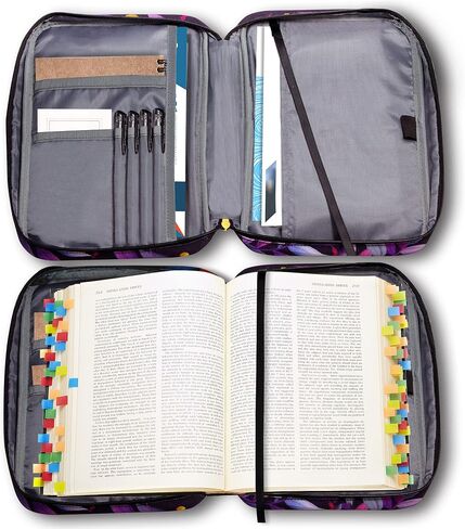 Bible Cover for Women, Bible Holder, Bible Cover Carrier Carrying Organizer Bag, God is Within Her She Will Not Fall, Zipper and Pockets for Standard Size Bible, Gift for Women(Pink1) in Saudi Arabia