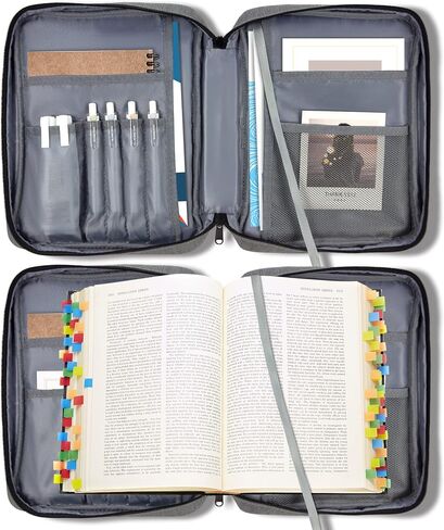 Bible Cover for Women, Bible Holder, Bible Cover Carrier Carrying Organizer Bag, God is Within Her She Will Not Fall, Zipper and Pockets for Standard Size Bible, Gift for Women(Pink1) in Saudi Arabia