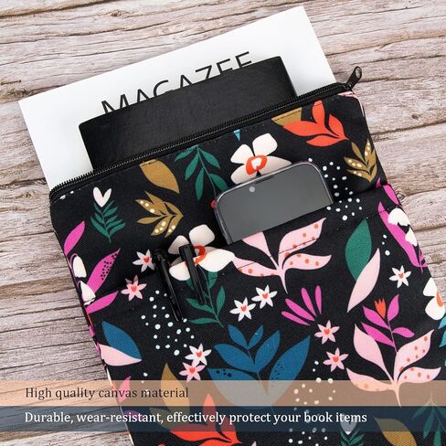 Book Sleeve Book Covers Book Protector Floral Printed with Zipper Washable Fabric for Teen Adult Book Lover Teacher Student(Medium,11 X 8.7 Inch) in Kuwait