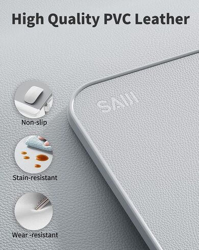 طاولة سرير الكمبيوتر المحمول SAIJI، مكتب كمبيوتر محمول للسرير، مكتب سرير كمبيوتر محمول مع جلد PVC مضاد للانزلاق، حامل كمبيوتر محمول قابل للتعديل لأريكة السرير، صواني السرير لتناول الإفطار (كبير، رمادي) in Kuwait