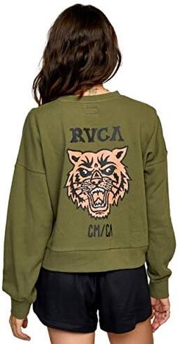 بلوفر نسائي من RVCA مصنوع من الصوف ذو رقبة دائرية in Kuwait