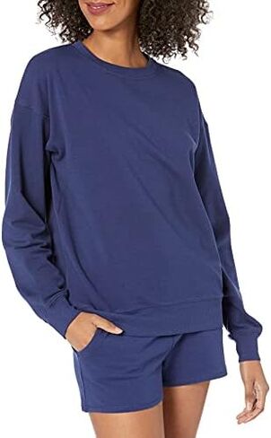 The Drop Women's Margot Loose Long Sleeve Crewneck Drop Shoulder Sweatshirt in Saudi Arabia