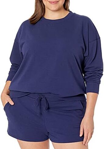 The Drop Women's Margot Loose Long Sleeve Crewneck Drop Shoulder Sweatshirt in Saudi Arabia
