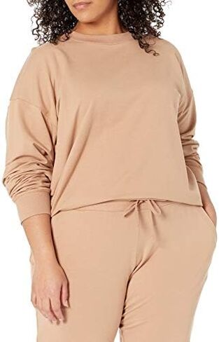 The Drop Women's Margot Loose Long Sleeve Crewneck Drop Shoulder Sweatshirt in Saudi Arabia