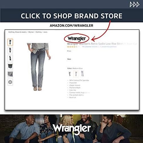 بنطلون جينز نسائي من Wrangler Aura للتنحيف الفوري متوسط ​​الارتفاع in Kuwait