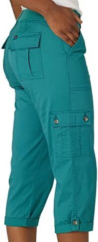بنطال Lee Women's Petite Flex-to-go متوسط ​​الارتفاع ومريح من Cargo Capri in Kuwait