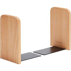 Pandapark Wood,Non-Skid Bookend for Shelves,Heavy Duty,Book Stand for CDs,1 Pair