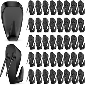 LEIFIDE Cubicle Hooks Fabric Panel Wall Hooks Cubicle Clips Picture Hangers for 40 Lbs Office Home Kitchen Room Board Hanging Supplies(Black,10 Pieces)