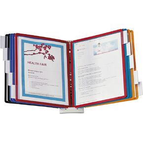 DURABLE Desktop Reference System, 10 Double-Sided Panels, Letter-Size, Assorted Colors, SHERPA Design (554200)