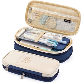 EASTHILL Big Capacity Pencil Pen Case Office College School Large Storage High Capacity Bag Pouch Holder Box Organizer Light Blue in Saudi Arabia