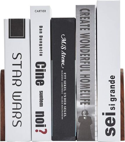 Pandapark Wood,Non-Skid Bookend for Shelves,Heavy Duty,Book Stand for CDs,1 Pair in Saudi Arabia
