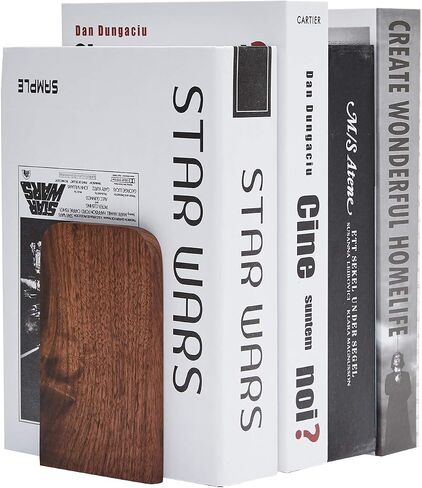 Pandapark Wood,Non-Skid Bookend for Shelves,Heavy Duty,Book Stand for CDs,1 Pair in Saudi Arabia