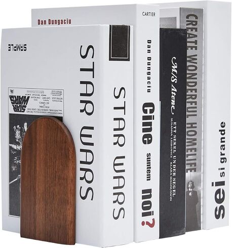 Pandapark Wood,Non-Skid Bookend for Shelves,Heavy Duty,Book Stand for CDs,1 Pair in Saudi Arabia