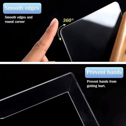 Jekkis 8pcs Clear Bookends Acrylic Book Ends for Shelves Heavy Duty Bookends Plastic Bookends for Home Office Library, Book Stopper, Desktop Organizer, 7.3" x 4.8" x 4.8" in Kuwait