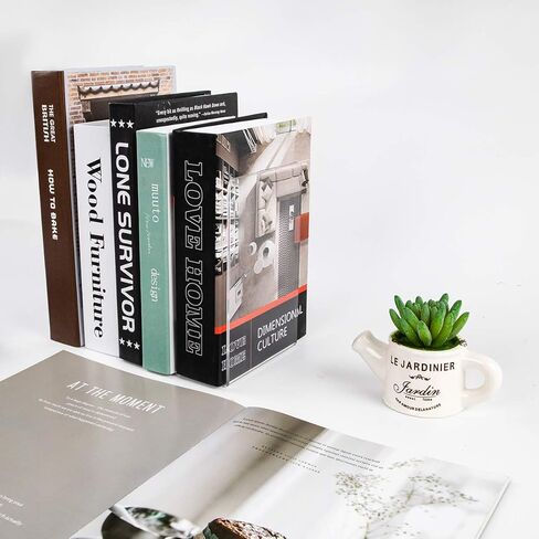 Jekkis 8pcs Clear Bookends Acrylic Book Ends for Shelves Heavy Duty Bookends Plastic Bookends for Home Office Library, Book Stopper, Desktop Organizer, 7.3" x 4.8" x 4.8" in Kuwait