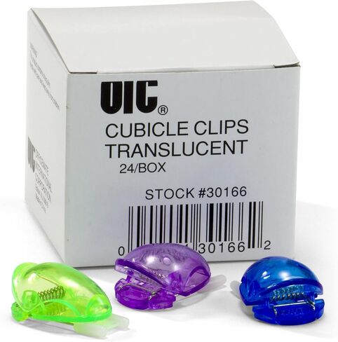 Officemate Standard Cubicle Clips, Assorted Translucent Colors, Pack of 4 (30172) in Saudi Arabia