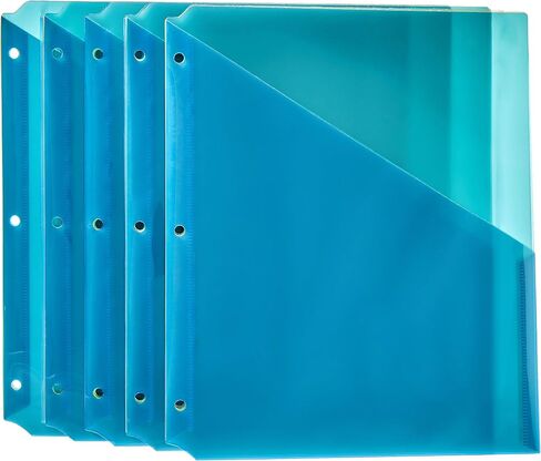 Amazon Basics Binder Organizer Poly Jacket, 3 Hole Punch, Assorted Colors, Pack of 5 in Saudi Arabia