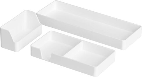 Amazon Basics Rectangular Plastic Desk Organizer, Magazine Rack, White, 2-Pack in Saudi Arabia