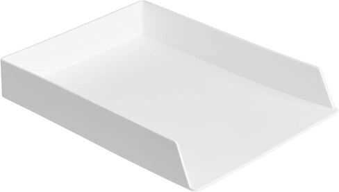 Amazon Basics Rectangular Plastic Desk Organizer, Magazine Rack, White, 2-Pack in Saudi Arabia