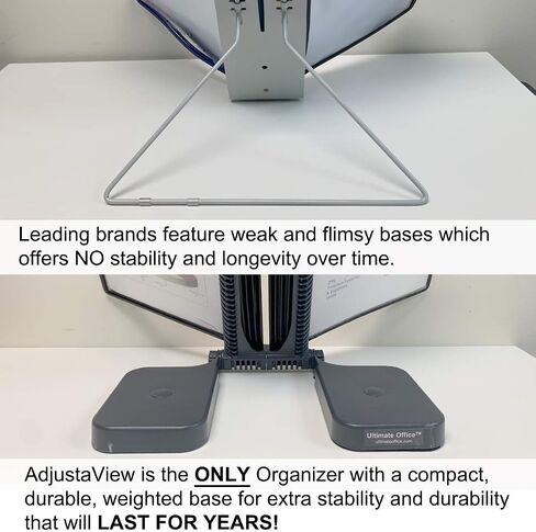 Ultimate Office AdjustaView 10-Pocket Desk Reference Organizer with Easy-Load Pockets and Compact Weighted Base for Maximum Stability (Colored Pockets) in Saudi Arabia