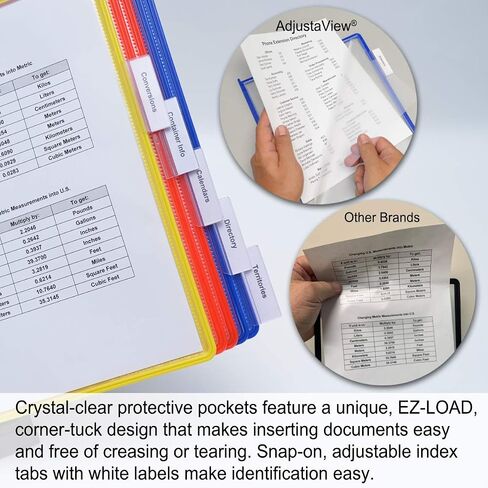 Ultimate Office AdjustaView 10-Pocket Desk Reference Organizer with Easy-Load Pockets and Compact Weighted Base for Maximum Stability (Colored Pockets) in Saudi Arabia