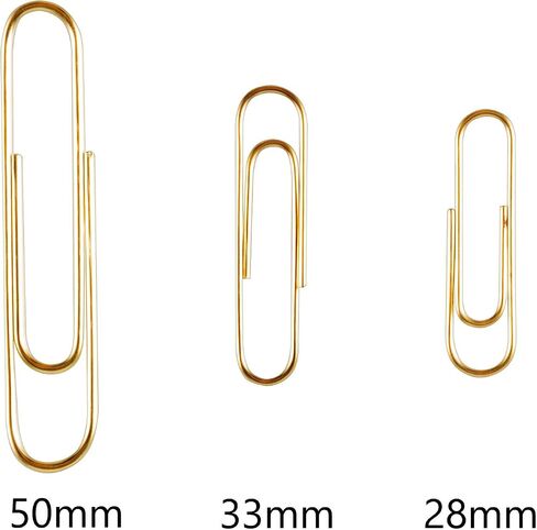 600 Paper Clips,Office Gold Paper Clips Assorted Sizes(Small,Medium and Jumbo) 28 mm,33mm,50 mm in Kuwait