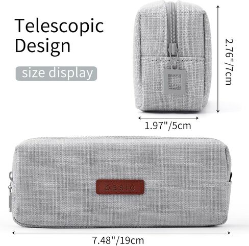 ANGOOBABY Small Pencil Case Student Pencil Pouch Coin Pouch Cosmetic Bag Office Stationery Organizer For Teen School-Beige in Saudi Arabia