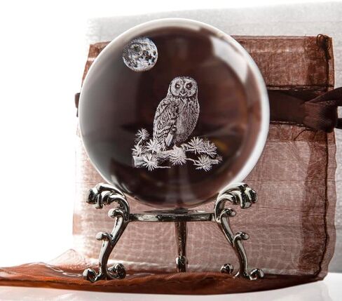 HDCRYSTALGIFTS 3D Laser Butterfly Crystal Ball Paperweight Glass Sphere Figurines Decorative Balls Gift (60mm) in Kuwait