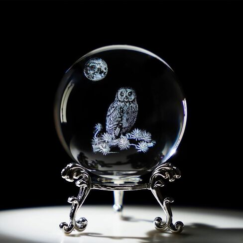 HDCRYSTALGIFTS 3D Laser Butterfly Crystal Ball Paperweight Glass Sphere Figurines Decorative Balls Gift (60mm) in Kuwait