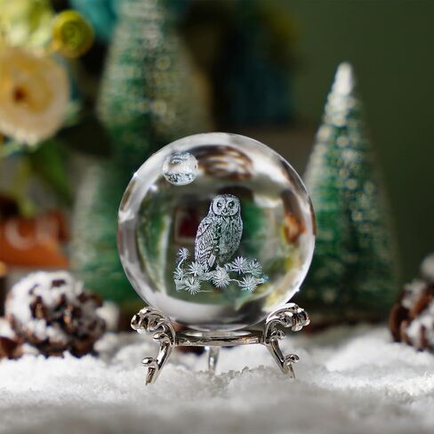 HDCRYSTALGIFTS 3D Laser Butterfly Crystal Ball Paperweight Glass Sphere Figurines Decorative Balls Gift (60mm) in Kuwait