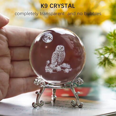 HDCRYSTALGIFTS 3D Laser Butterfly Crystal Ball Paperweight Glass Sphere Figurines Decorative Balls Gift (60mm) in Kuwait