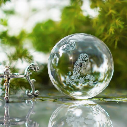 HDCRYSTALGIFTS 3D Laser Butterfly Crystal Ball Paperweight Glass Sphere Figurines Decorative Balls Gift (60mm) in Kuwait
